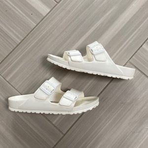 White Birkenstock sandals.  Size 39